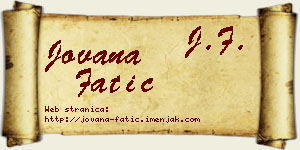 Jovana Fatić vizit kartica